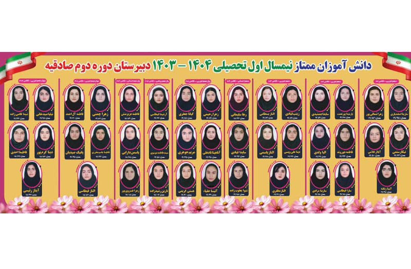 دانش آموزان ممتاز نیمسال اول سال تحصیلی جاری